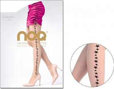 Produktbild von Damenstrumpfhose mit Sternmuster 20 den Natural Nero 2
