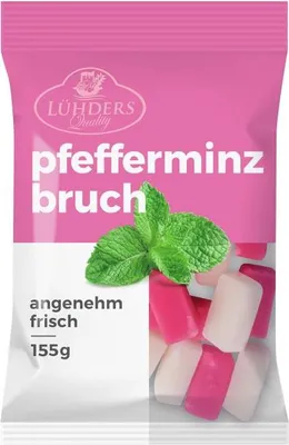 Produktbild von Lühders Pfefferminz-Bruch 155g