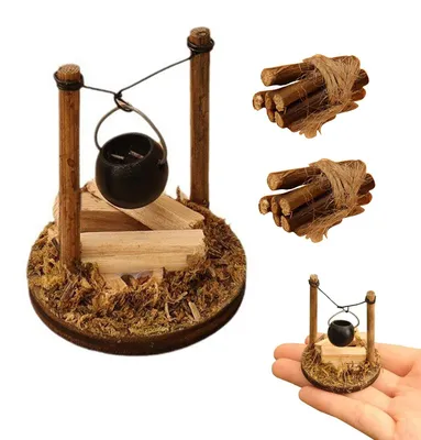 Produktbild von Miniatur Lagerfeuer - Dekorative Flammen-Optik - Zubehör für Wichteltüren und Dioramen
