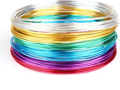 Produktbild von Schmuckdraht Set Basic 6 Farben auf Rollen (je 5m) - Aluminium Basteldraht Ø 1 mm