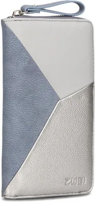 Produktbild von Damen Geldbörse 20x11 cm aus hochwertigem Kunstleder im Tricolor-Design mit Reißverschluss, 12 Kartenfächern, Münzfach, Sichtfach und Scheinfächern XL