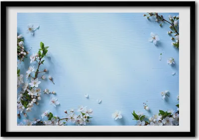 Produktbild von Bild - Bilder - Bilderrahmen - 70 cm x 50 cm - MDF-Rahmen, Wandkunst Kirschblüten Hintergrund