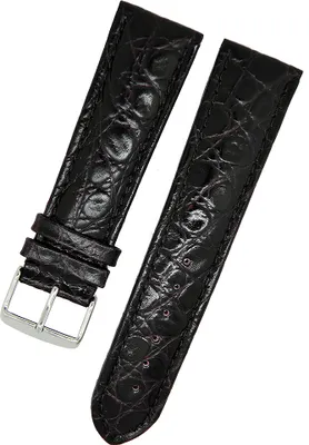 Produktbild von Uhrenarmband Kalbleder dunkelbraun 18mm Kroko Struckturleder