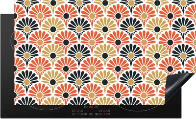 Produktbild von KitchenYeah© Herdabdeckplatte Blumen - Japan - Muster , 91x52cm, Küche Deko, Glaskeramikkochfeld Herdabdeckung, Abdeckplatte fùr Kochfeld
