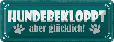 Produktbild von vianmo Blechschild 10x27 cm Hundebekloppt aber glücklich Tier Haustier Hund