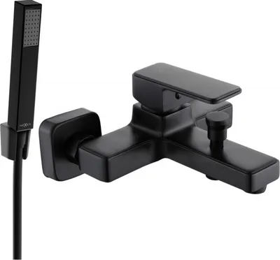 Produktbild von Mexen Cetus R77 Wannenbatterie mit Brausegarnitur, Schwarz - 74433R77-70
