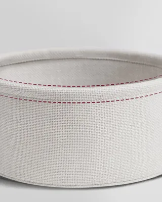 Produktbild von Couchtisch rund, Beistelltisch mit Stauraum, Wohnzimmertisch mit Korb aus Stoff
