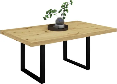 Produktbild von Esstisch Elgin 3 210x80x100 Metall+Holzwerkstoff Schwarz/Asteiche