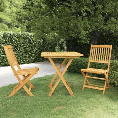 Produktbild von The Living Store 3-tlg. Garten-Essgruppe Klappbar Massivholz Akazie