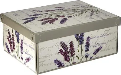 Produktbild von Famanu Aufbewahrungsbox mit Deckel – dekorative Lavendelbox, 32 x 42 x 17,5 cm