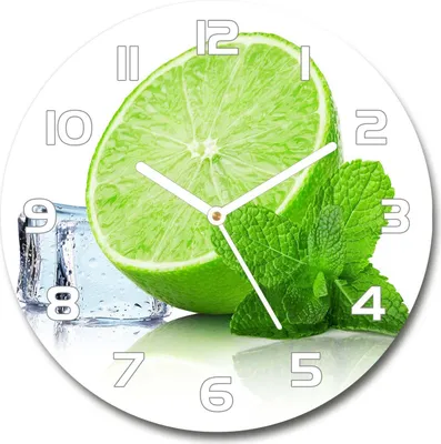 Produktbild von Wanduhr aus Glas 30fi Glasbild Glasuhr Gehärtetes Glas - weisse-zeiger - Lime with ice