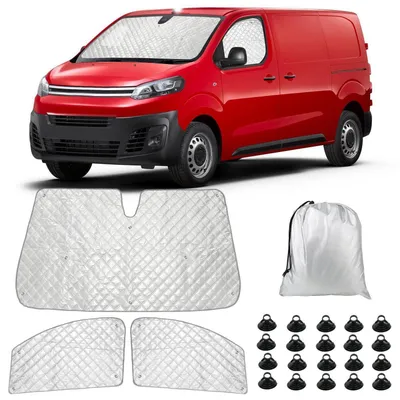 Obrázek produktu pro Tepelná podložka do kabiny vozidla, 3dílná, s UV ochranou a voděodolností, pro modely Citroen Jumpy, Opel Vivaro, Fiat Scudo, rok výroby 2016-2025