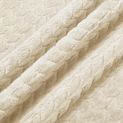 Produktbild von Fleece-Decke 150 x 200 cm, Flauschige Couchdecke, Weiche Decke für Sofa oder Bett, Tagesdecke - Beige