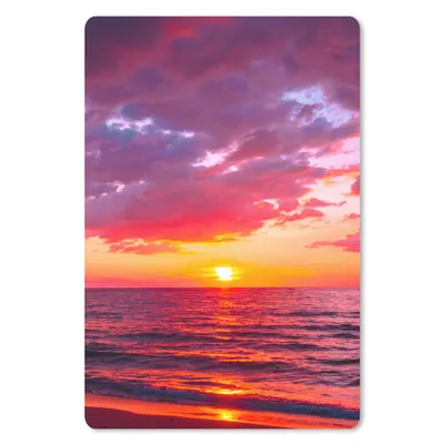 Produktbild von MuchoWow® Mauspad Mousepad Sonne - Horizont - Rosa - Palme - Meer 18x27 cm - Mousepads - Maus Mat - Pad - Mausunterlage