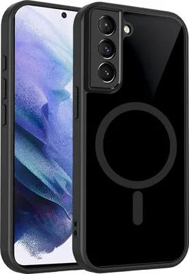 Produktbild von Magnetisch Hülle für Samsung Galaxy S21 FE 5G, Handyhülle Transluzente Hart PC Rückseite TPU Stoßfest Schutzhülle Schwarz