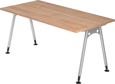 Produktbild von bümö Schreibtisch Serie-A - Größe:  160 x 80 cm, Nachbildung: Nussbaum