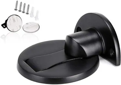 Image de Butées de porte magnétiques, noir et acier inoxydable