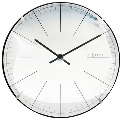 Image de NeXtime - 3506WI - Horloge Murale - 20cm - noir - Big Stripe Mini Dome