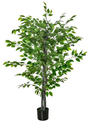 Image de Plante artificielle, 135 cm de haut, avec pot en ciment | Couleur : Vert