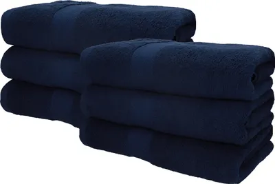 Produktbild von Betz 6 Stück Saunatücher 70 x 200 cm PREMIUM 100% Baumwolle Badetuch Liegetuch Strandtuch   Farbe: dunkelblau
