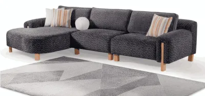 Produktbild von Modernes schwarzes Ecksofa kombiniert stilvolles Design mit hohem Sitzkomfort