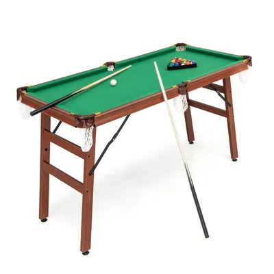Produktbild von DREAMADE Klappbarer Billardtisch, Pool-Spieltisch für Kinder & Erwachsene mit 16 Kugeln, Dreieck, 2 Kreiden, 2 Queue-Sticks