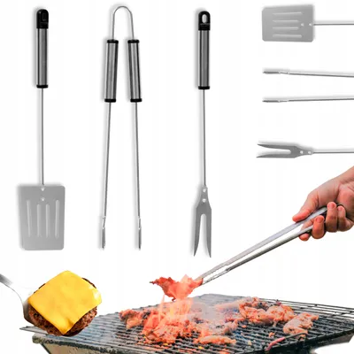 Produktbild von Bauhus Grillbesteck-Set Edelstahl 3-teilig Zubehör