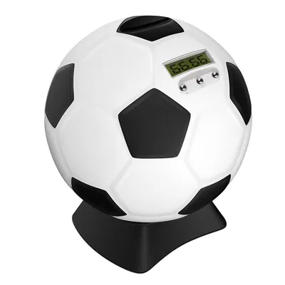 Produktbild von Fußball-Sparschwein mit digitalem Münzzähler für Kinder – Automatischer Counter, coole Idee für junge Fußballfans – unterstützt Euro-Münzen