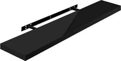 Produktbild von WOLTU Wandregal Volato Wandboard freischwebend hochglänzend Schweberegal CD DVD Regal Bücherregal Holz Board schwarz, 120x22.9x3.8cm
