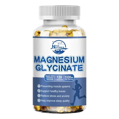 Image de Magnesium Glycinate 4-in-1 Complex 1330mg (120 capsules) Complément alimentaire, os, articulations, muscles, sommeil, récupération, stress, tension artérielle