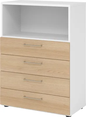 Produktbild von bümö smart Schubladen Kombi - 4 Schübe - Nachbildung: Weiß/Eiche