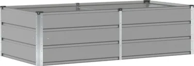 Image de vidaXL Bac à plantes gris clair 160 x 80 x 45 cm acier