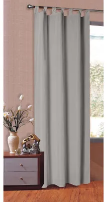 Blickdichter Vorhang Micro-Satin 245x140 cm Grau
