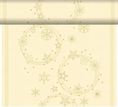 Produktbild von Duni Dunicel Tete a Tete Tischläufer Star Shine Cream 40cm x 24m
