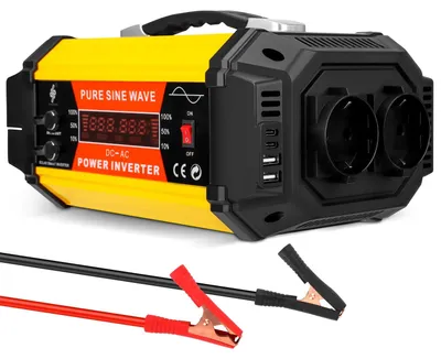 Imagen del producto de Convertidor de voltaje - Inversor - Convertidor para automóvil - Convertidor para caravanas - Potencia máxima: 1000W
