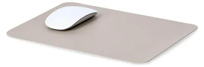Produktbild von Mauspad aus Kunstleder in Creme, 27 x 21 cm