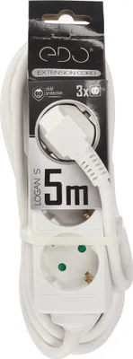 Obrázek produktu pro Prodlužovací kabel LOGAN White 3-cestný Schuko 5m EDO777567