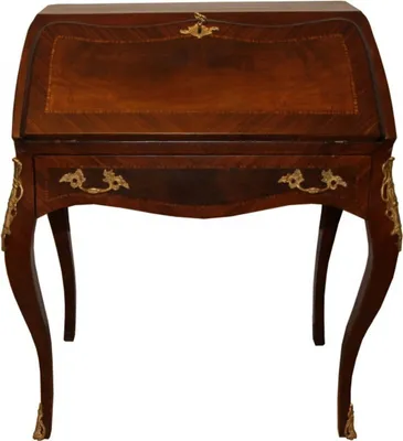Produktbild von Casa Padrino Barock Sekretär Mahagony Braun Intarsien B 74 x H 91 x T 38 cm- Sekretär Antik Stil
