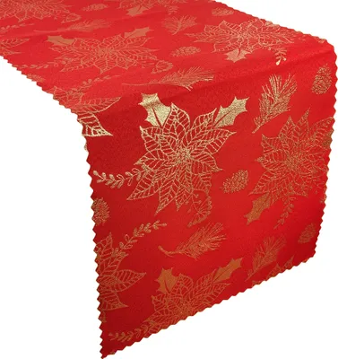 Zdjęcie produktu dla Obrus dwustronny plamoodporny świąteczny Z-2888 złoto-czerwony 40x40 cm