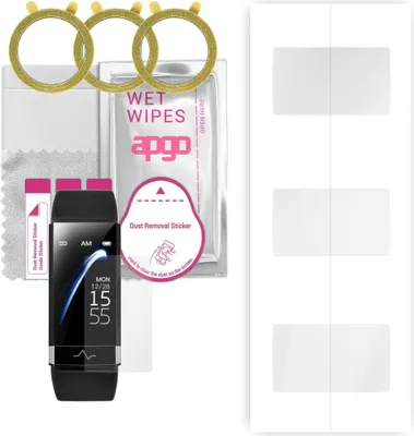 Produktbild von apgo 3 Stück Schutzfolie, klar, kompatibel mit Watchmark Kardiowatch WV19 Smartwatch, Hydrogel Displayschutzfolie mit Positionierhilfe, Displayfolie, robust und kratzfest