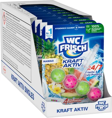 Produktbild von WC-Frisch Kraft Aktiv Duftspüler Urlaubsträume Hawaii (10er Pack), WC Reiniger sorgt für Reinigung bei jeder Spülung, Duftsteine für langanhaltend frischen WC Duft