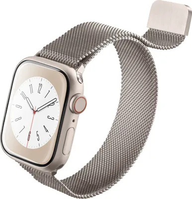 Obrázek produktu pro Nerezový řemínek s magnetickým uzávěrem CELLULAR LINE pro chytré hodinky APPLE 38/40/41 mm - Champagne Gold