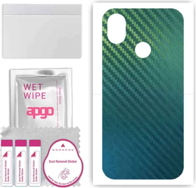 Produktbild von apgo Rückseite Schutzfolie, Skin, kompatibel mit Cat S52, Hinten Displayschutzfolie aus Vinylfolie, kratzfest, einfache Montage - Kohlenstoff-Chamäleon CAKA1