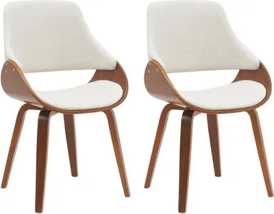Obrázek produktu pro sada 2 jídelních židlí - Kuchyňské židle - Pohodlný sedák, elegantní ořechový/krémový design