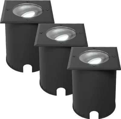 Produktbild von hoftronic LED Bodeneinbaustrahler 4,5W 345lm 6500K Schwarz IP67 3er Set