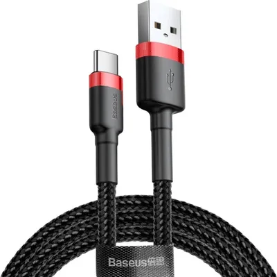 Produktbild von Baseus Cafule USB / Micro-USB Ladekabel/Datenkabel Nylon geflochten - QC3.0 2.4A - schwarz/rot (0,5M)