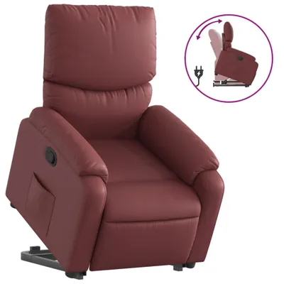 Immagine prodotto di vidaXL Poltrona relax con ausilio per l'autosufficienza in Pelle finta rosso vino