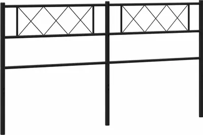 Produktbild von vidaXL Ersatz-Kopfteil Metall Schwarz 180 cm