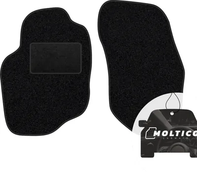 Produktbild von moto-MOLTICO Vorne Fußmatten Auto Velours Autoteppiche Schwarz Automatten Set 2-teilig passend für Mitsubishi Lancer 1996-2003