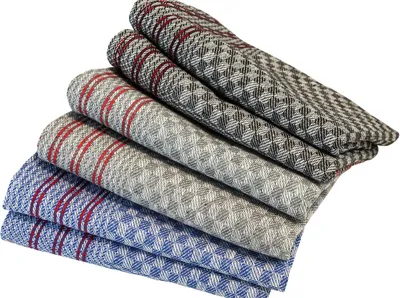 Produktbild von 6 Stück Grubentücher - Geschirrtücher 80 % Baumwolle 20 % Poly. - 45 x 90 cm  Farbmix